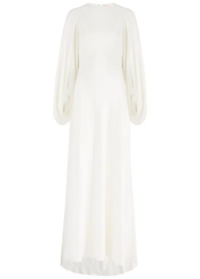 Roksanda Kami Cape-effect Silk-satin Gown In Ivory