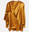 Roksanda Kata Draped Silk Satin Top In Amber