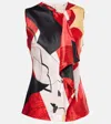 Roksanda Kiara Printed Satin Top In Multicoloured