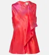Roksanda Kiara Printed Draped Top In Sunset Bamboo