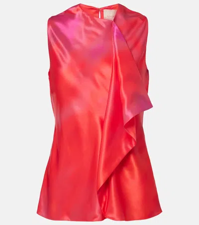 Roksanda Kiara Printed Draped Top In Sunset Bamboo