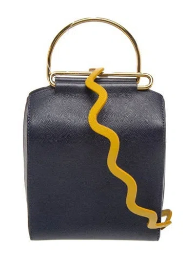 Pre-owned Roksanda Leather Top Handle Bag In Blue/grey