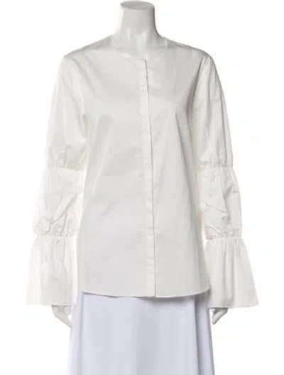 Pre-owned Roksanda Long Sleeve Blouse In White