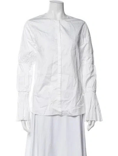 Pre-owned Roksanda Long Sleeve Blouse In White