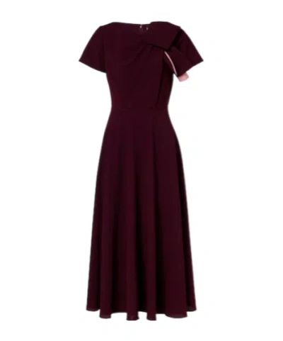 Roksanda Luna Bow-detail Crepe Midi Dress In Burgundy