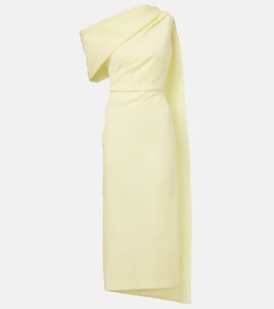 Roksanda Maite Caped Cloqué Midi Dress In White