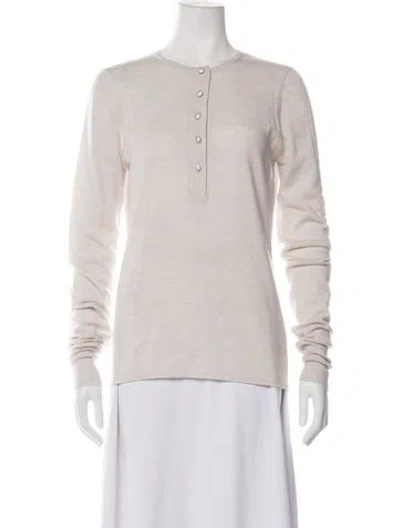 Pre-owned Roksanda Merino Wool Crew Neck Sweater In Neutrals