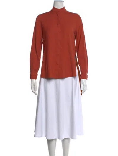 Pre-owned Roksanda Mock Neck Long Sleeve Top In Orange