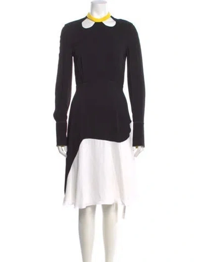 Pre-owned Roksanda Mock Neck Midi Length Dress In Black