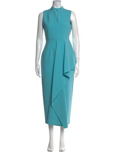 Pre-owned Roksanda Mock Neck Midi Length Dress In Blue
