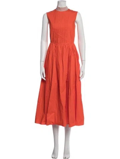 Pre-owned Roksanda Mock Neck Midi Length Dress In Orange