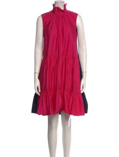 Pre-owned Roksanda Mock Neck Mini Dress In Blue/pink