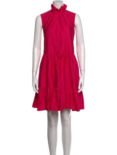 Pre-owned Roksanda Mock Neck Mini Dress W/ Tags In Blue/pink