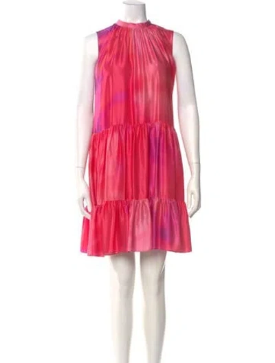 Pre-owned Roksanda Mock Neck Mini Dress W/ Tags In Pink