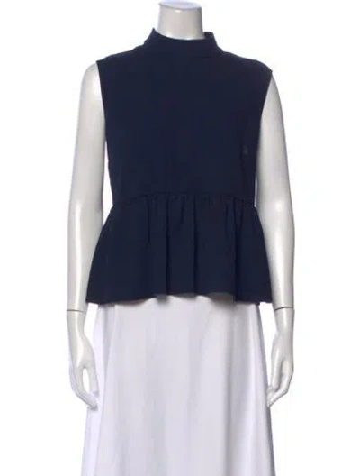 Pre-owned Roksanda Mock Neck Sleeveless Top In Blue