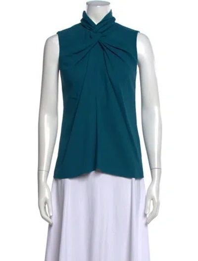 Pre-owned Roksanda Mock Neck Sleeveless Top In Blue