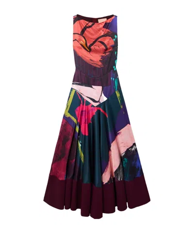 Roksanda Munir Printed Silk-satin Maxi Dress In Multi