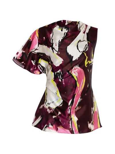 Roksanda Nomi Draped Asymmetric Top In Purple