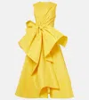 Roksanda Nura Bow-embellished Taffeta Midi Dress In Yellow