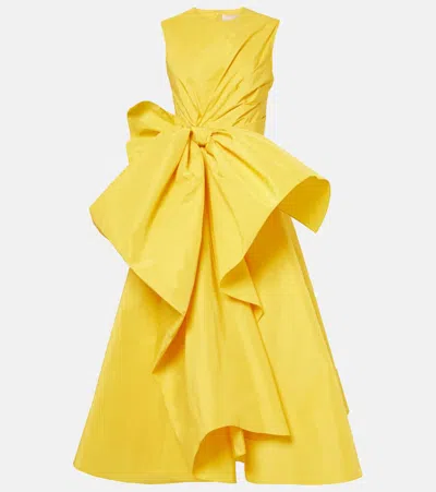 ROKSANDA NURA BOW-DETAIL TAFFETA MIDI DRESS