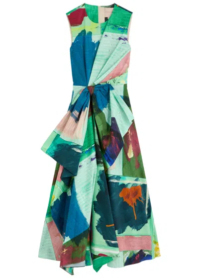 Roksanda Nura Printed Cotton Midi Dress In Multi