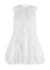 Roksanda Odette Fringed Silk-chiffon Mini Dress In Ivory