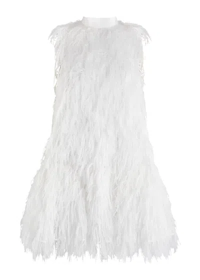 Roksanda Odette Fringed Silk-chiffon Mini Dress In Ivory