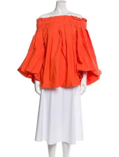 Pre-owned Roksanda Off-the-shoulder Long Sleeve Blouse W/ Tags In Orange