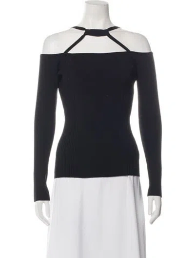 Pre-owned Roksanda Off-the-shoulder Long Sleeve Top In Black