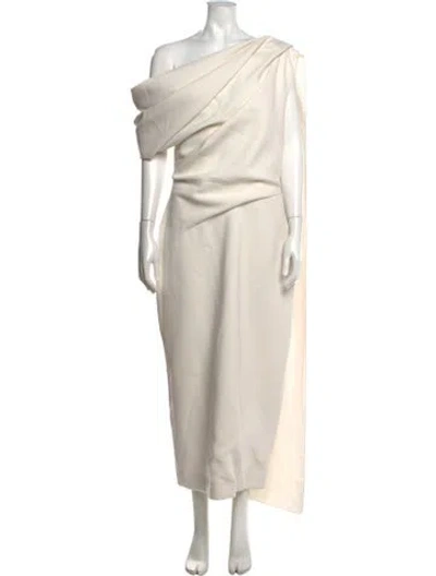 Pre-owned Roksanda One-shoulder Long Dress In Neutrals