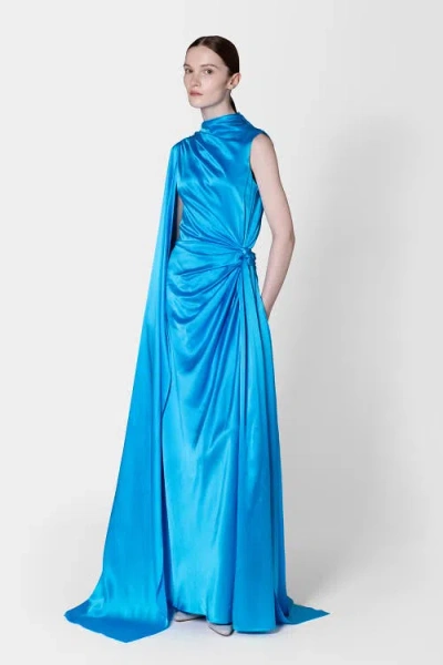 Roksanda Orien Silk Floor Length Dress In Black