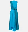 Roksanda Parsa Colour-blocked Twisted Midi Dress In Blue