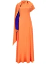 Roksanda 'pilar' Draped Floor-length Dress In オレンジ