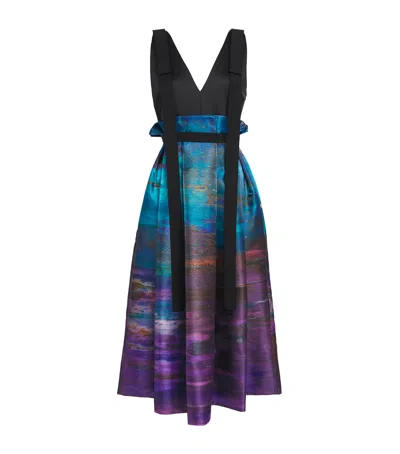 Roksanda Pleated Runa Midi Dress In Multi