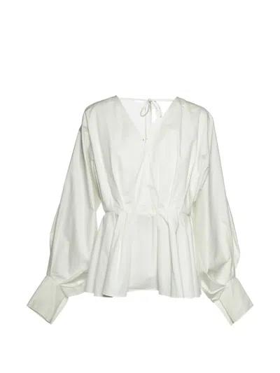 Pre-owned Roksanda Pleated V-neck Blouse In White