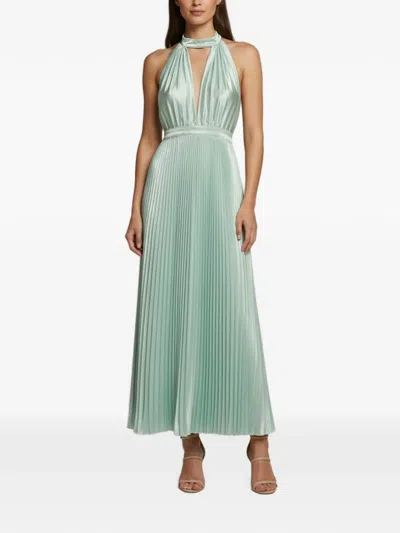 Pre-owned Roksanda Plissé-effect Maxi Dress In Green