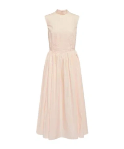 Roksanda Prinesa Pleated Cotton Midi Dress In Pink