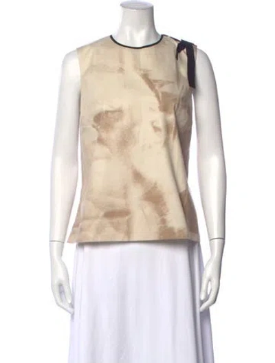 Pre-owned Roksanda Printed Crew Neck Top In Neutrals