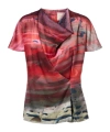 Roksanda Printed Draped Silk Satin Top In Red