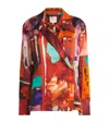 Roksanda Java Printed Satin Blouse In Orange