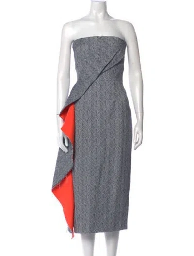 Pre-owned Roksanda Printed Knee-length Dress In Blue