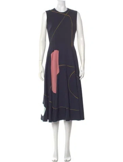 Pre-owned Roksanda Printed Long Dress In Blue