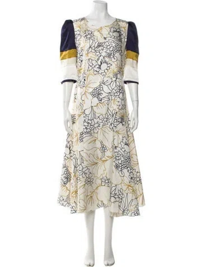 Pre-owned Roksanda Printed Long Dress In Neutral