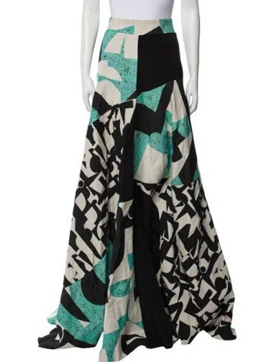 Pre-owned Roksanda Printed Long Skirt In Black