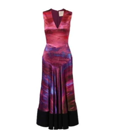 Roksanda Printed Midi Dress In Multi