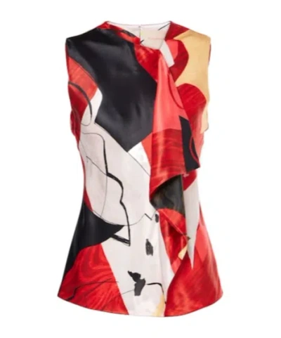 ROKSANDA PRINTED SATIN TOP
