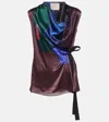Roksanda Printed Self-tie Silk Top In Hickory