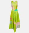 Roksanda Bedrucktes Midikleid Aus Seide In Photo Screen Yellow Fluro