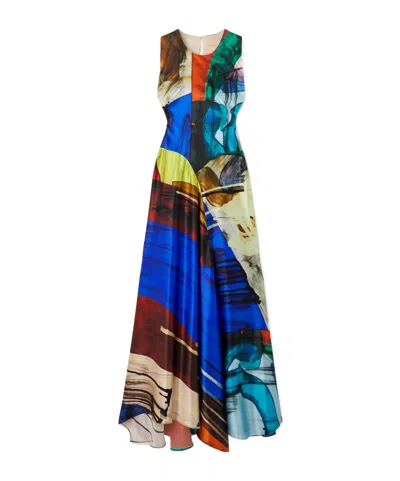 Roksanda Printed Silk-satin Maxi Dress In Multi