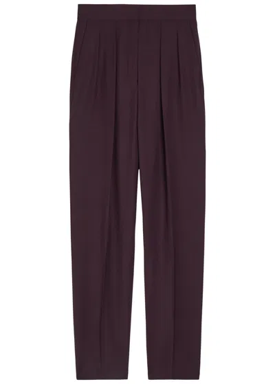 Roksanda Ragosta Wool Trousers In Burgundy
